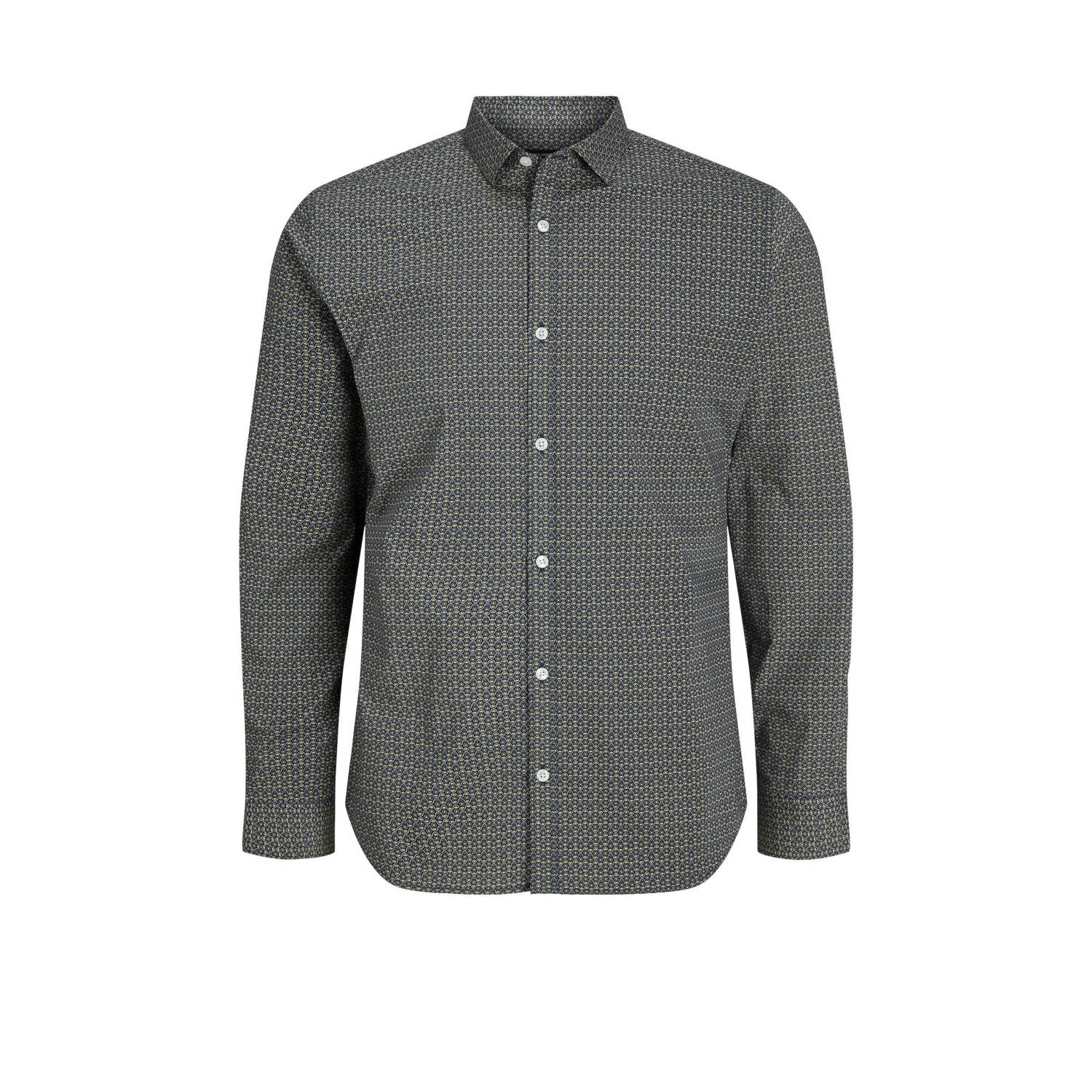 JACK & JONES PREMIUM slim fit overhemd JPRBLABLACKPOOL met all over print grijs