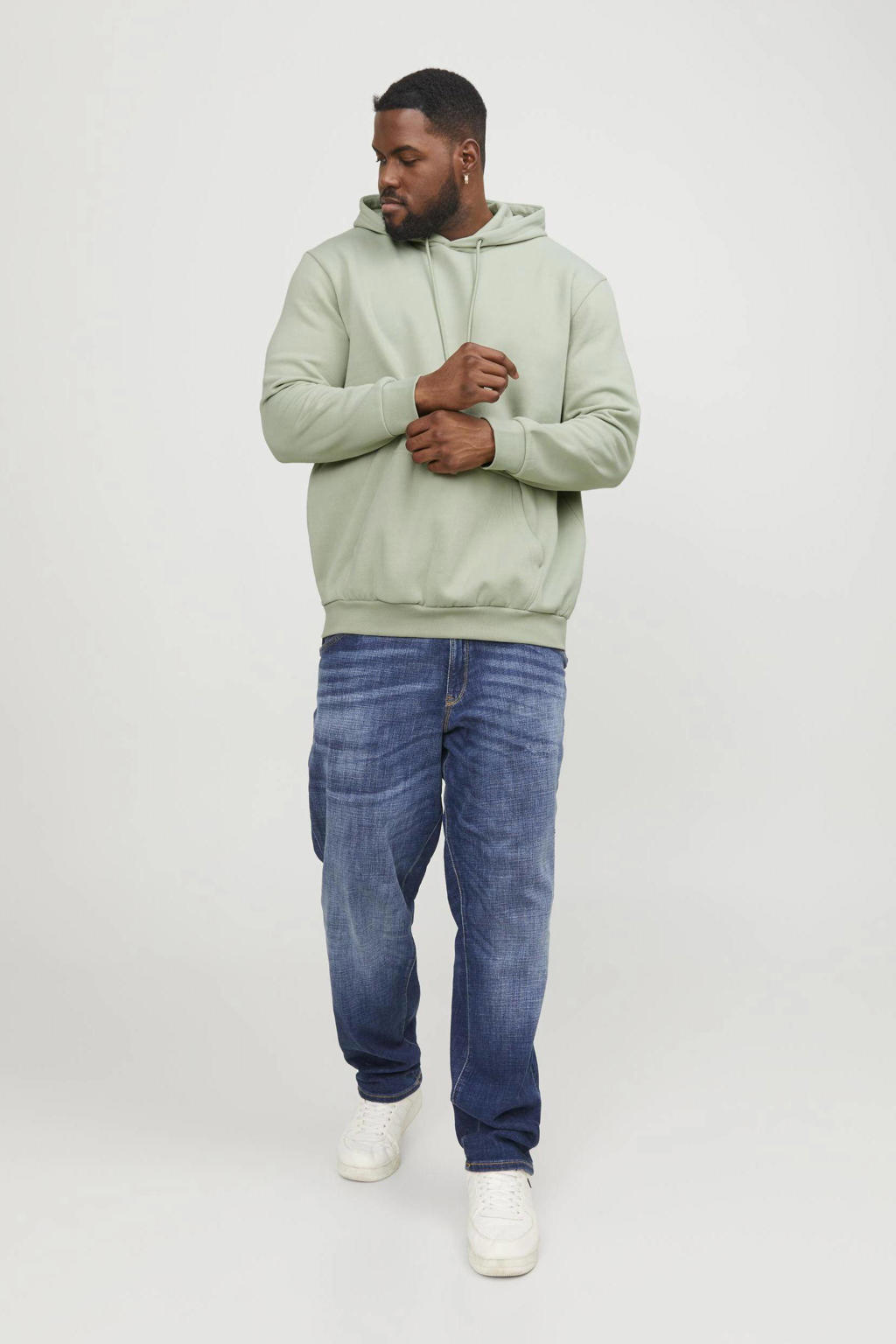 JACK & JONES PLUS SIZE hoodie JJEBRADLEY Plus Size desert sage