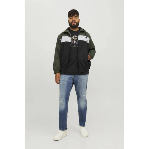JACK & JONES PLUS SIZE tussenjas donkergroen/wit/zwart afbeelding