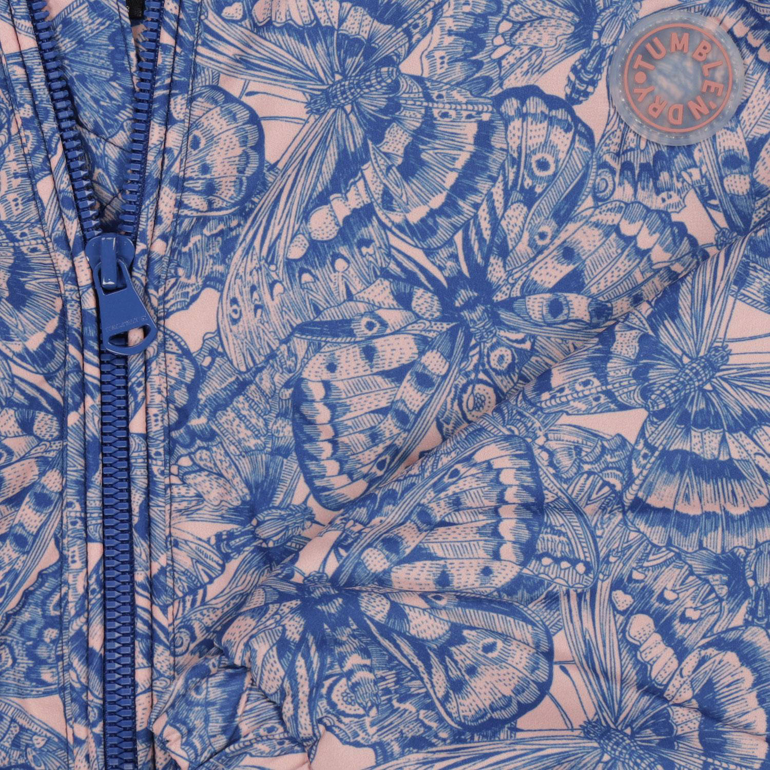 Tumble 'n Dry zomerjas Lilas met all over print blauw lichtroze