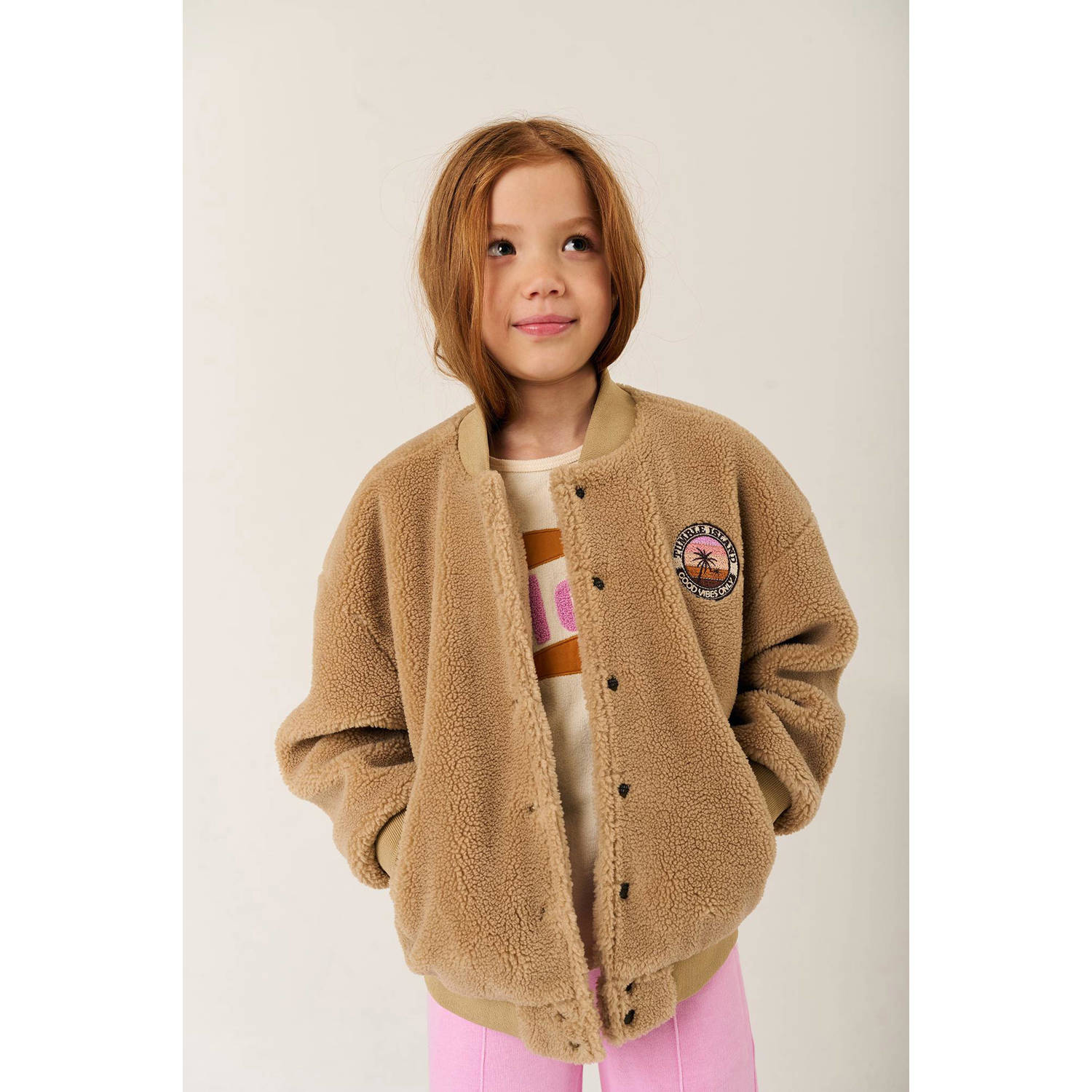 Tumble 'n Dry bomberjack zomer Fleury zand Ecru Meisjes Polyester Ronde hals 134 140