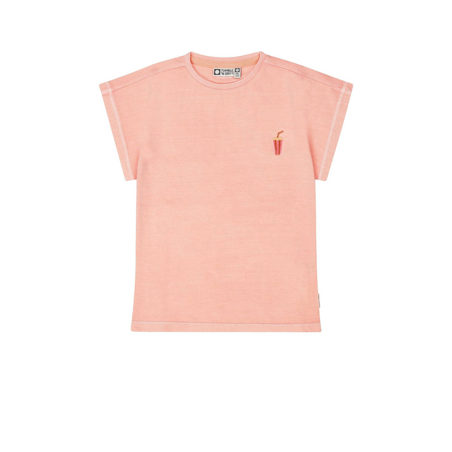 Tumble 'n Dry T-shirt Laguna beach apricot Oranje Meisjes Biologisch katoen Ronde hals 146 152