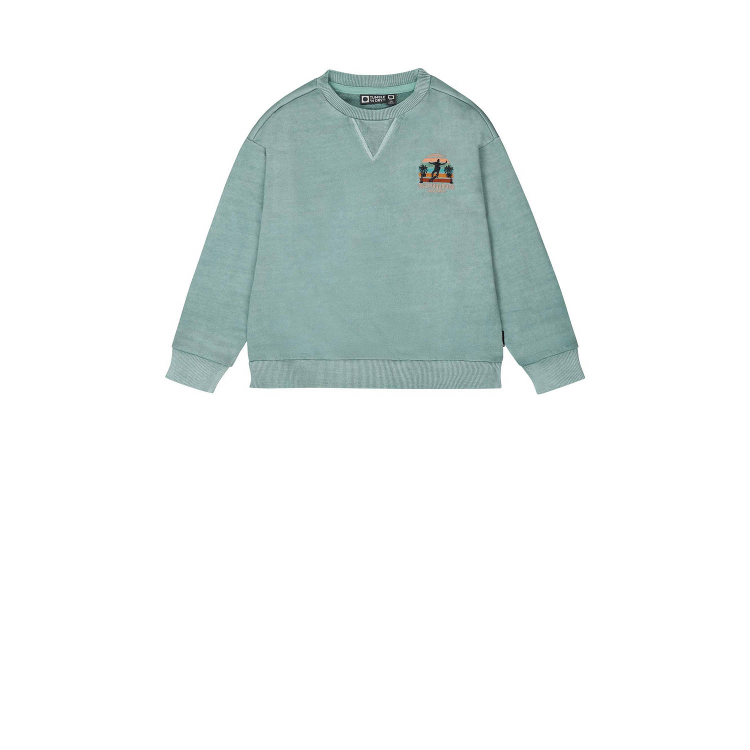 Tumble 'n Dry sweater Lakeport met printopdruk mint groen Printopdruk 134 140