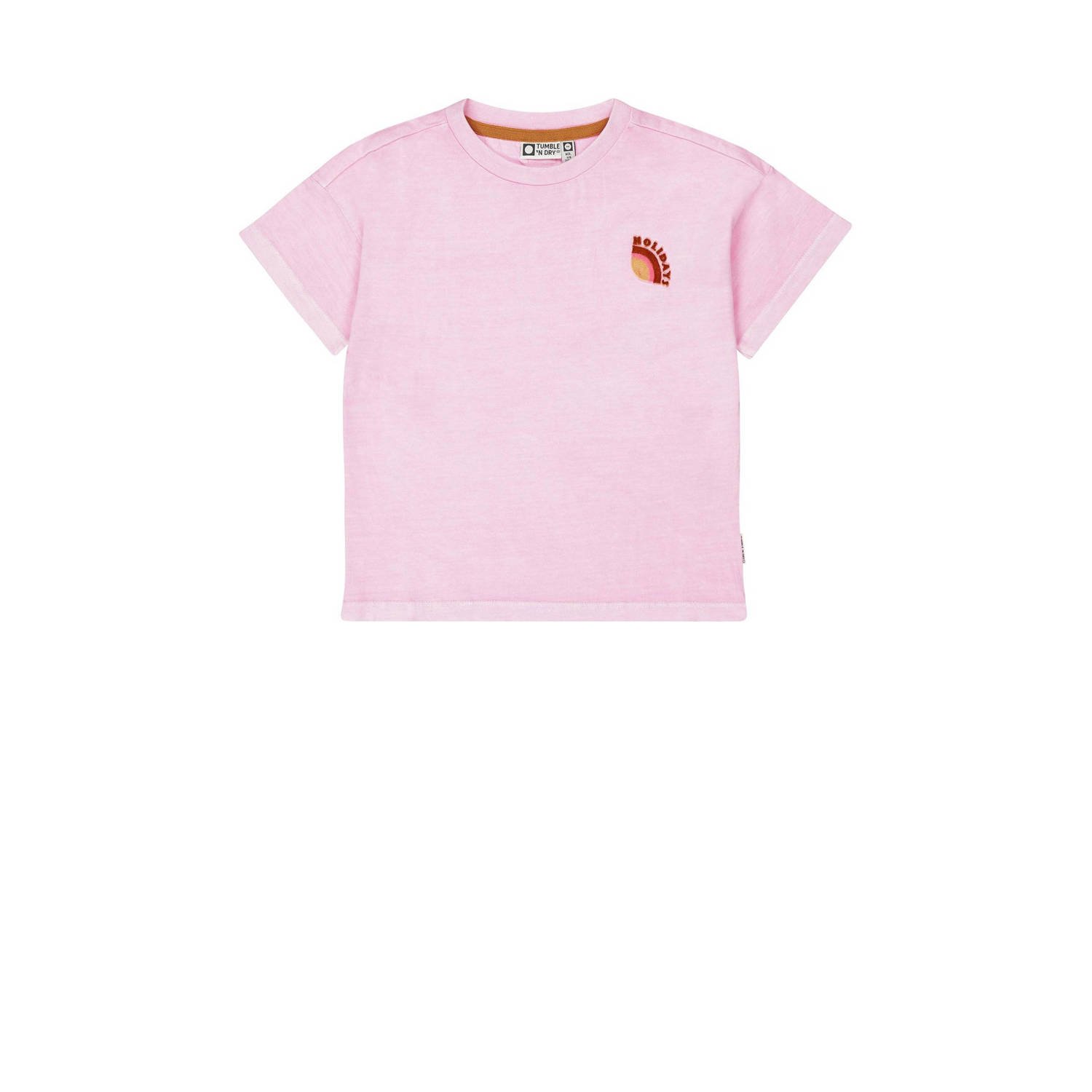 Tumble 'n Dry T-shirt Mia lichtroze Meisjes Biologisch katoen Ronde hals 146 152