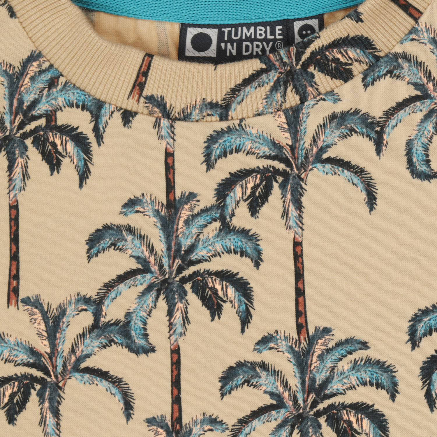 Tumble 'n Dry T-shirt Bakersfield met all over print zand groen