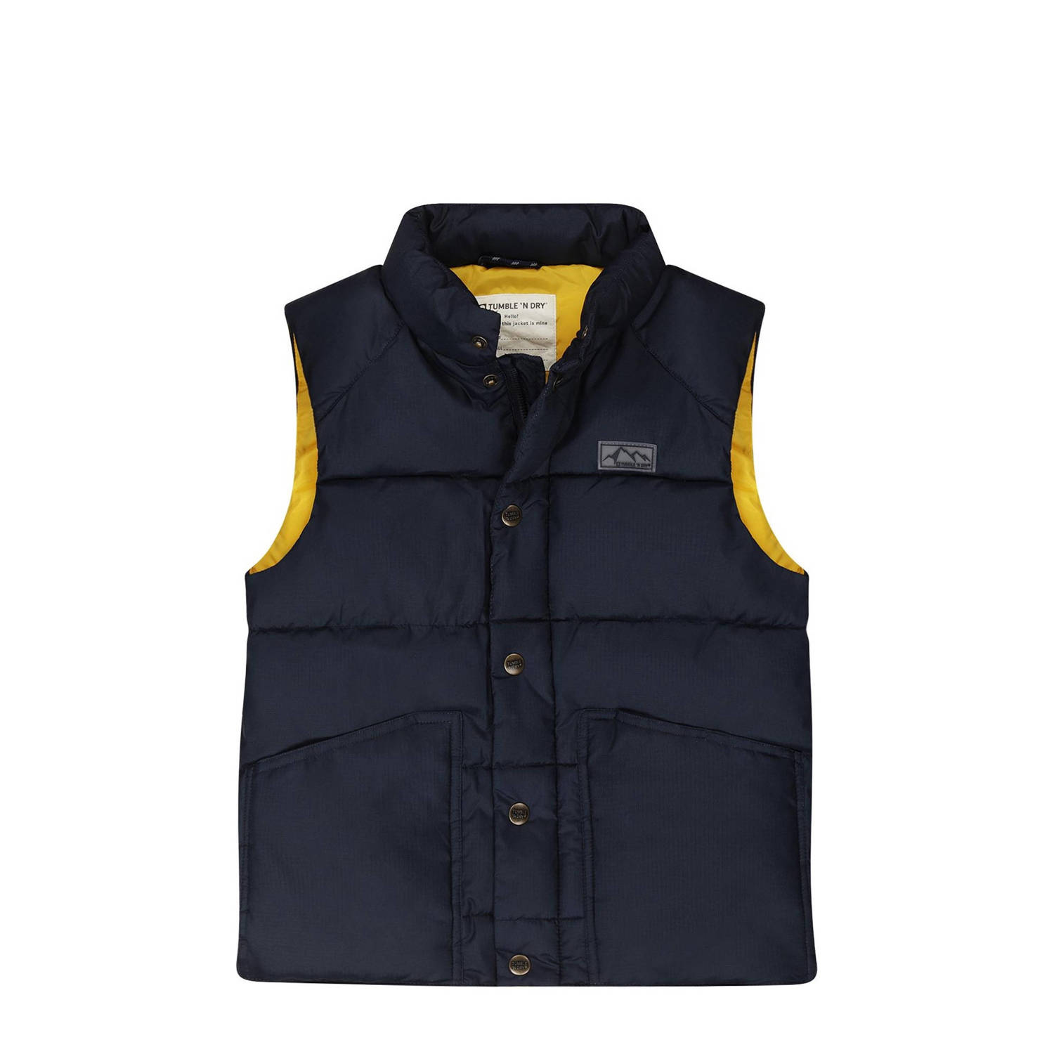 Tumble 'n Dry bodywarmer Montange navy blauw Jongens Gerecycled polyester Opstaande kraag 134 140