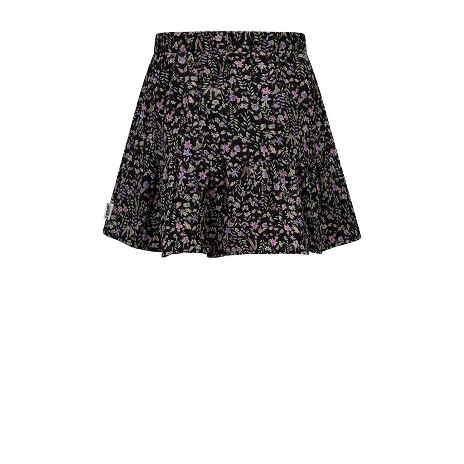 Retour Jeans gebloemde rok Toulouse zwart groen paars