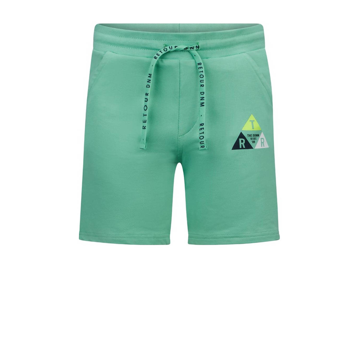 Retour Jeans sweatshort Leandro met printopdruk mintgroen Korte broek Printopdruk 122 128