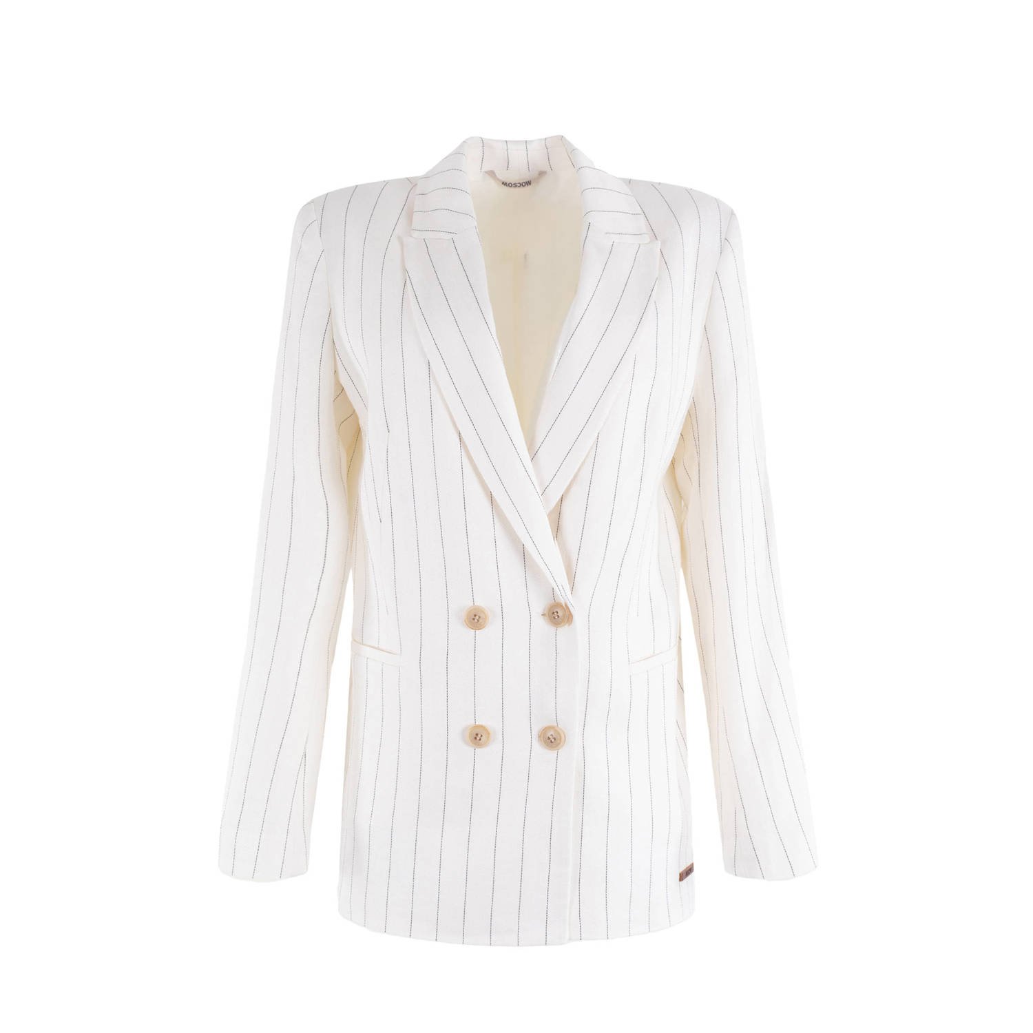 Moscow blazer met krijtstreep ecru