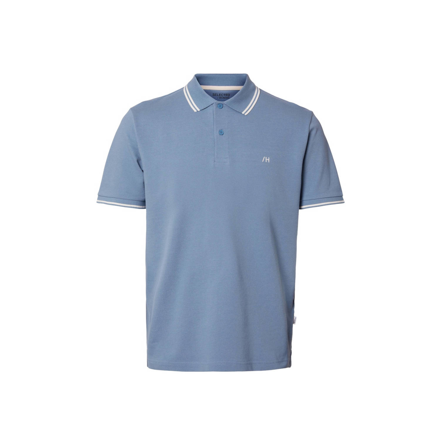 SELECTED HOMME regular fit polo SLHDANTE lichtblauw