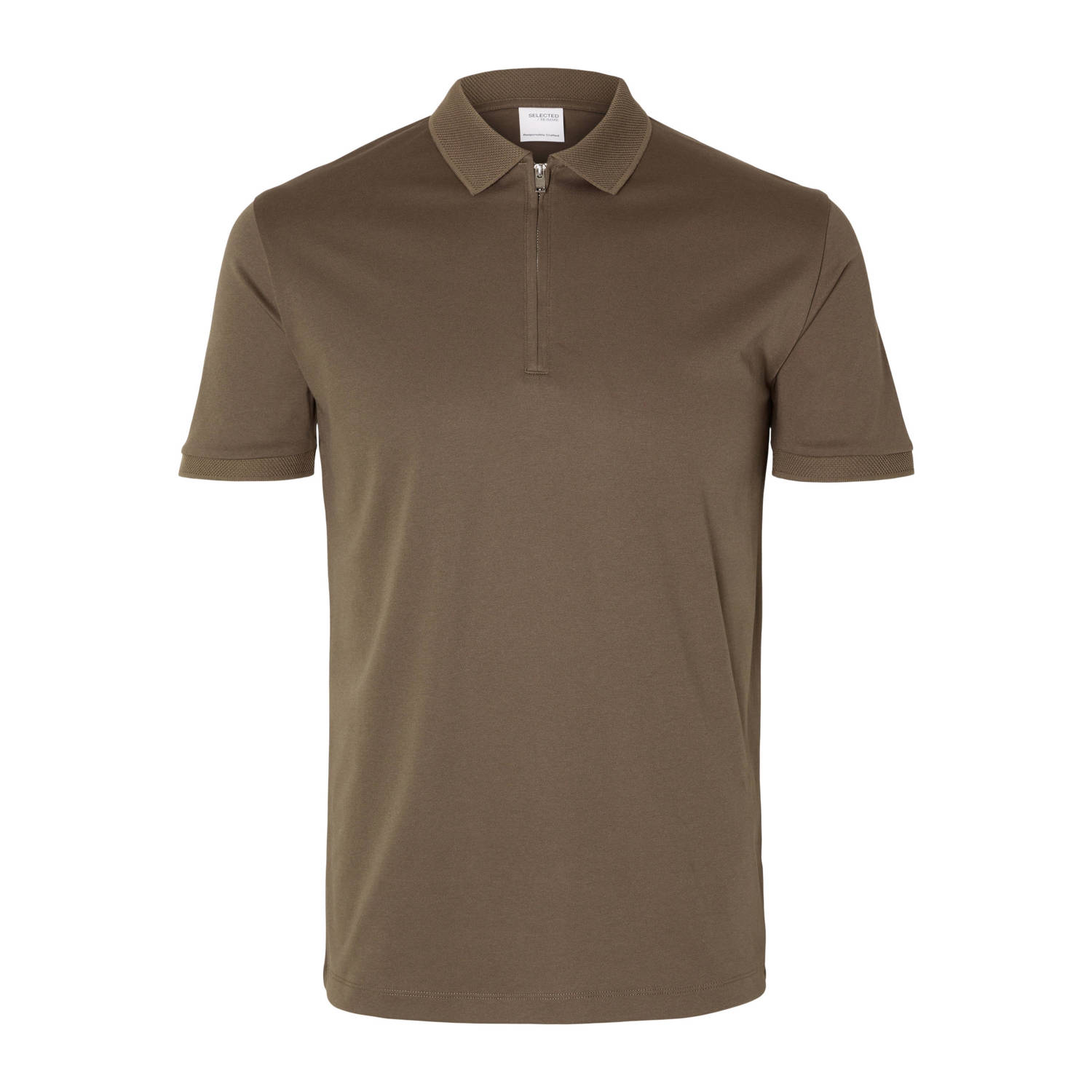 Selected Homme Regular fit poloshirt met ritssluiting model 'FAVE'