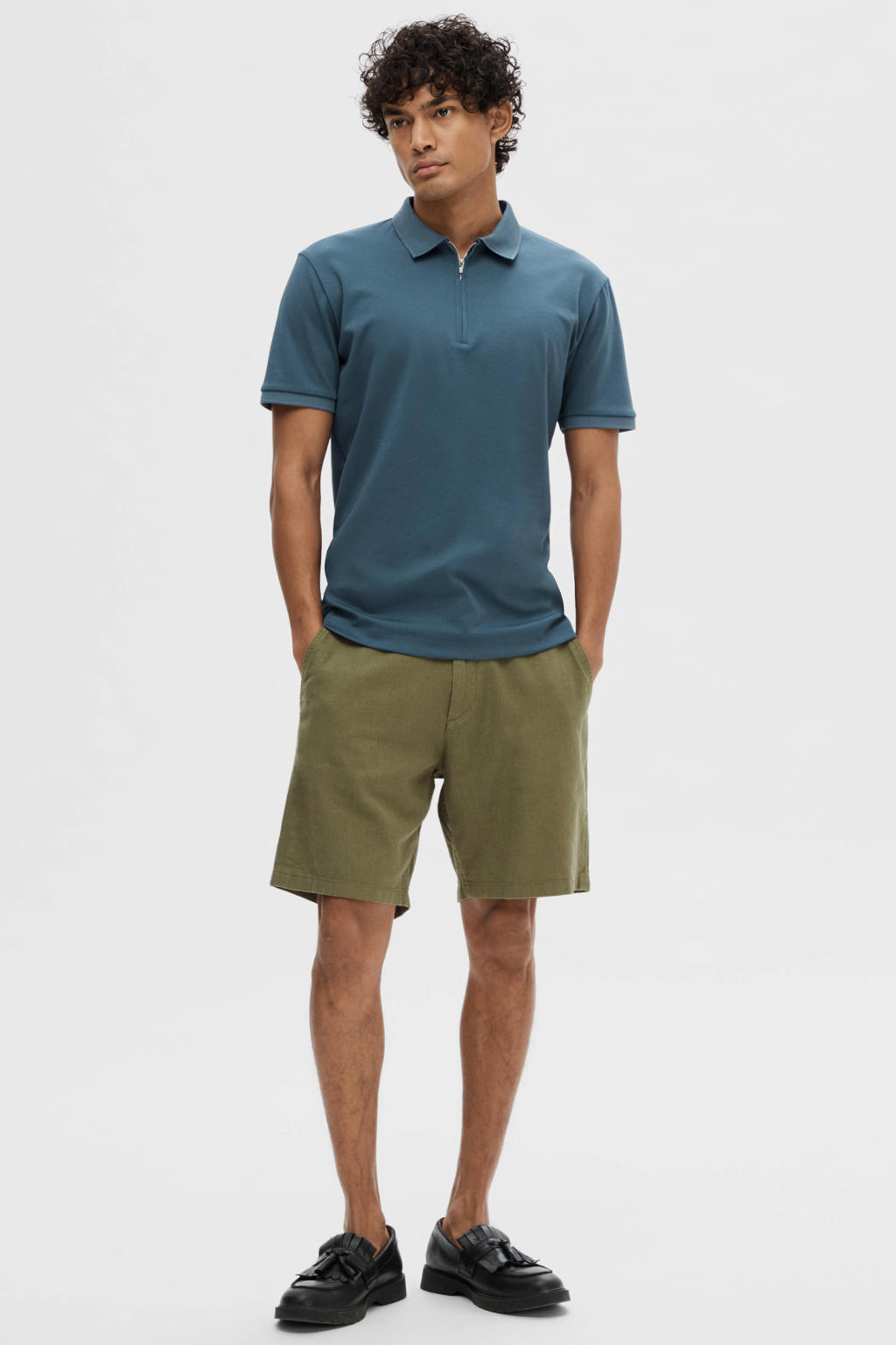 Selected polo middenblauw