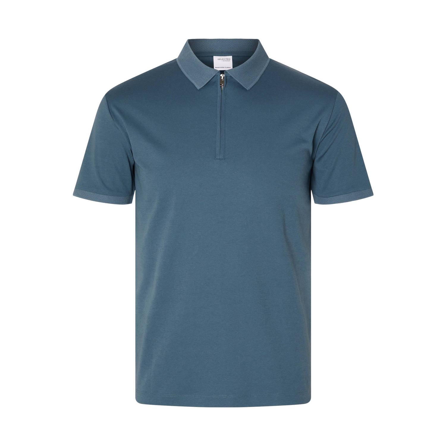 Selected Homme Regular fit poloshirt met ritssluiting model 'FAVE'