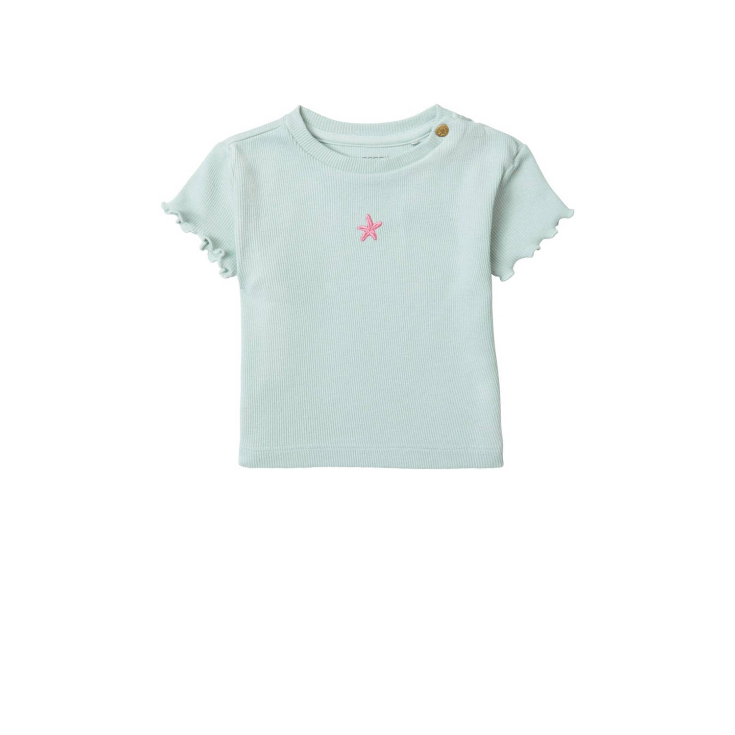 Noppies T-shirt met printopdruk mintgroen Meisjes Stretchkatoen Ronde hals 50