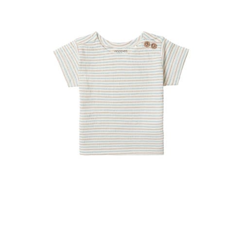 Noppies baby gestreept T-shirt offwhite/blauw/beige