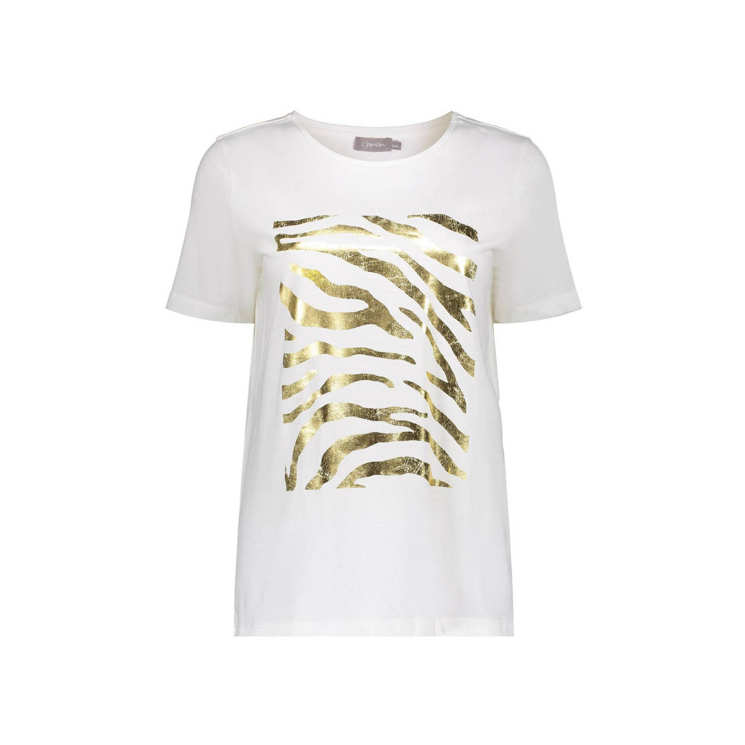 Geisha T-shirt met printopdruk wit