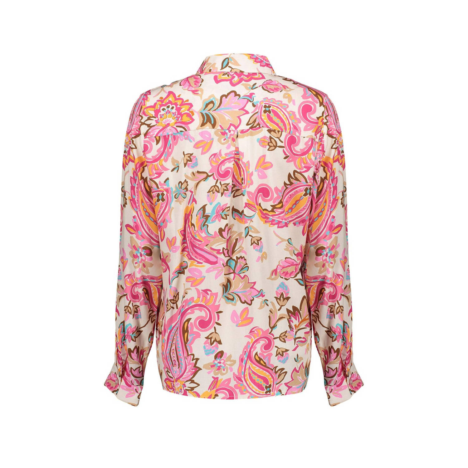 Geisha blouse met all over print roze ecru