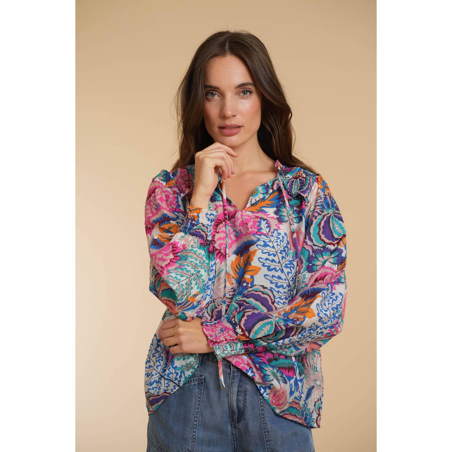 Geisha shirt Top 43123-26 625 blue purple Multicolor Dames