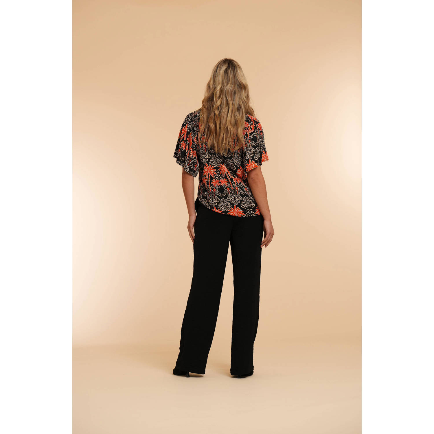 Geisha high waist wide leg broek