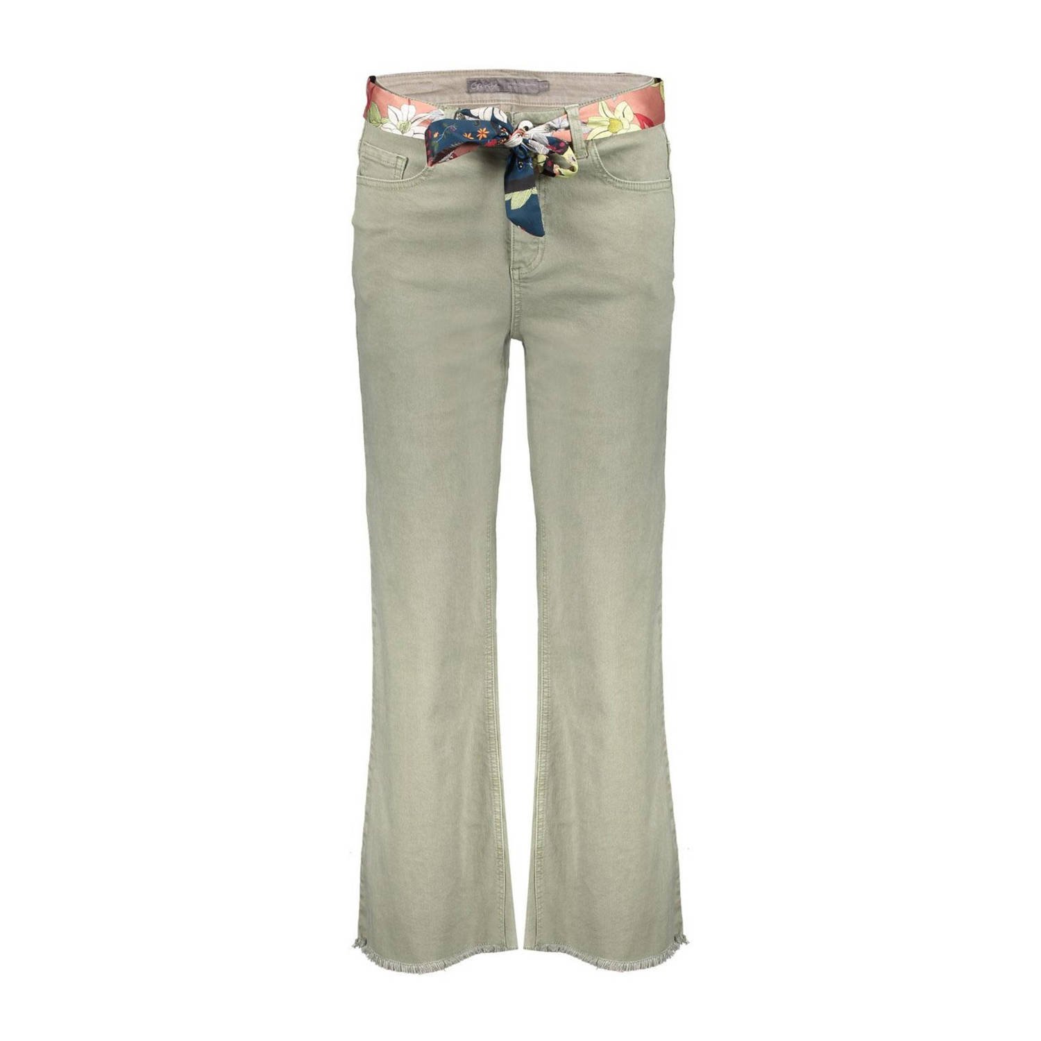 Geisha cropped straight leg jeans groen
