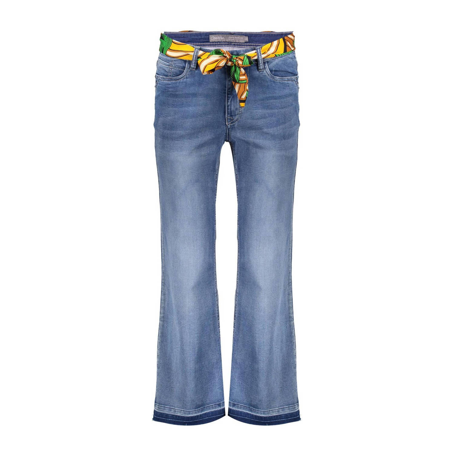 Geisha cropped flared jeans blue denim