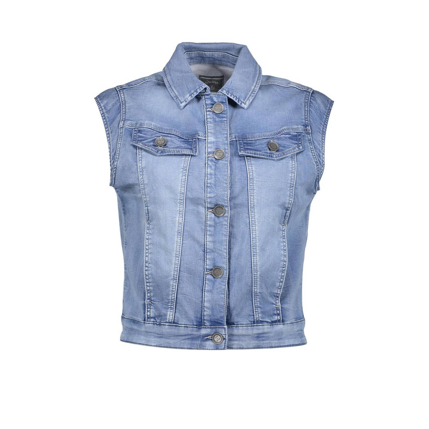 Geisha gilet light blue denim