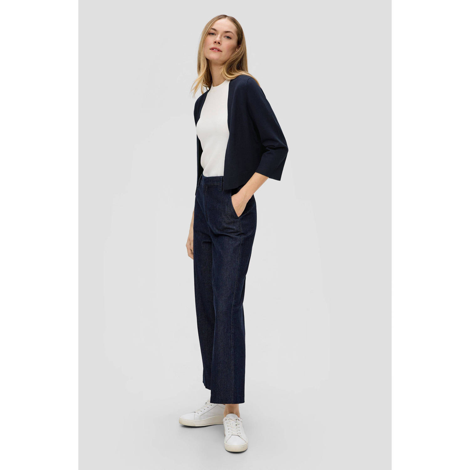 s.Oliver BLACK LABEL fijngebreid vest marine