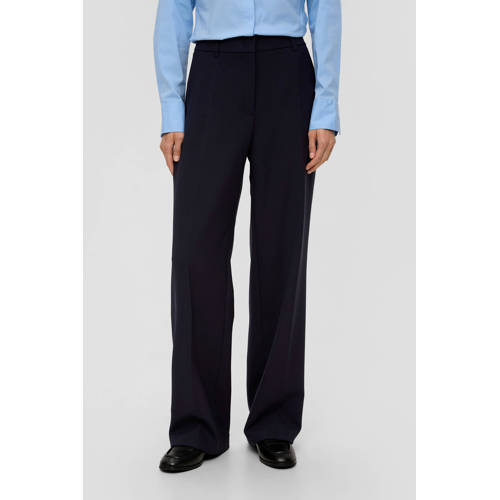 s.Oliver BLACK LABEL straight fit pantalon donkerblauw afbeelding