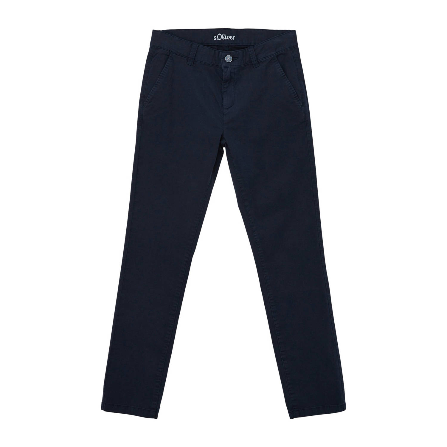 S.Oliver slim fit broek donkerblauw Jongens Katoen Effen 140