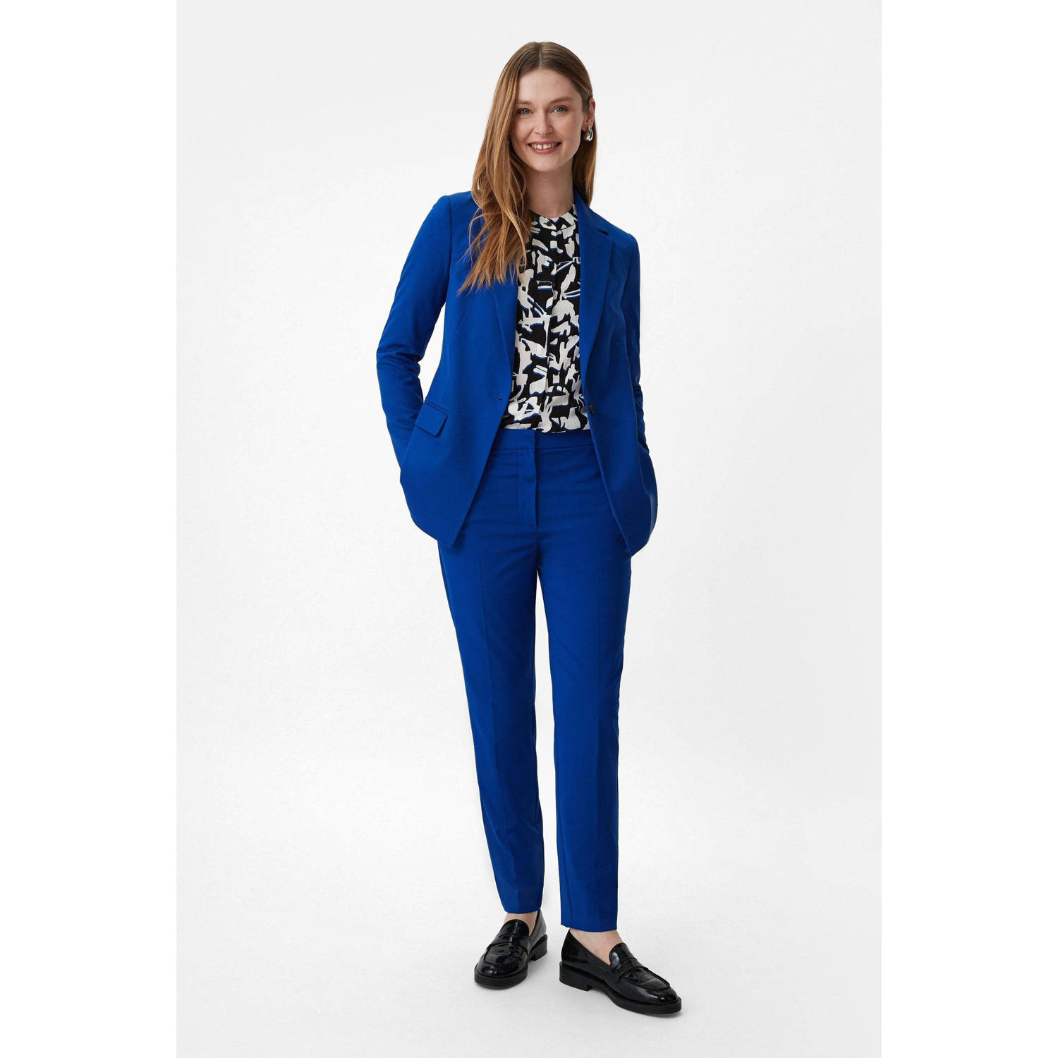 comma tapered fit pantalon blauw