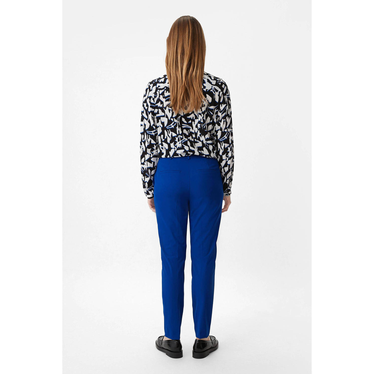 comma tapered fit pantalon blauw