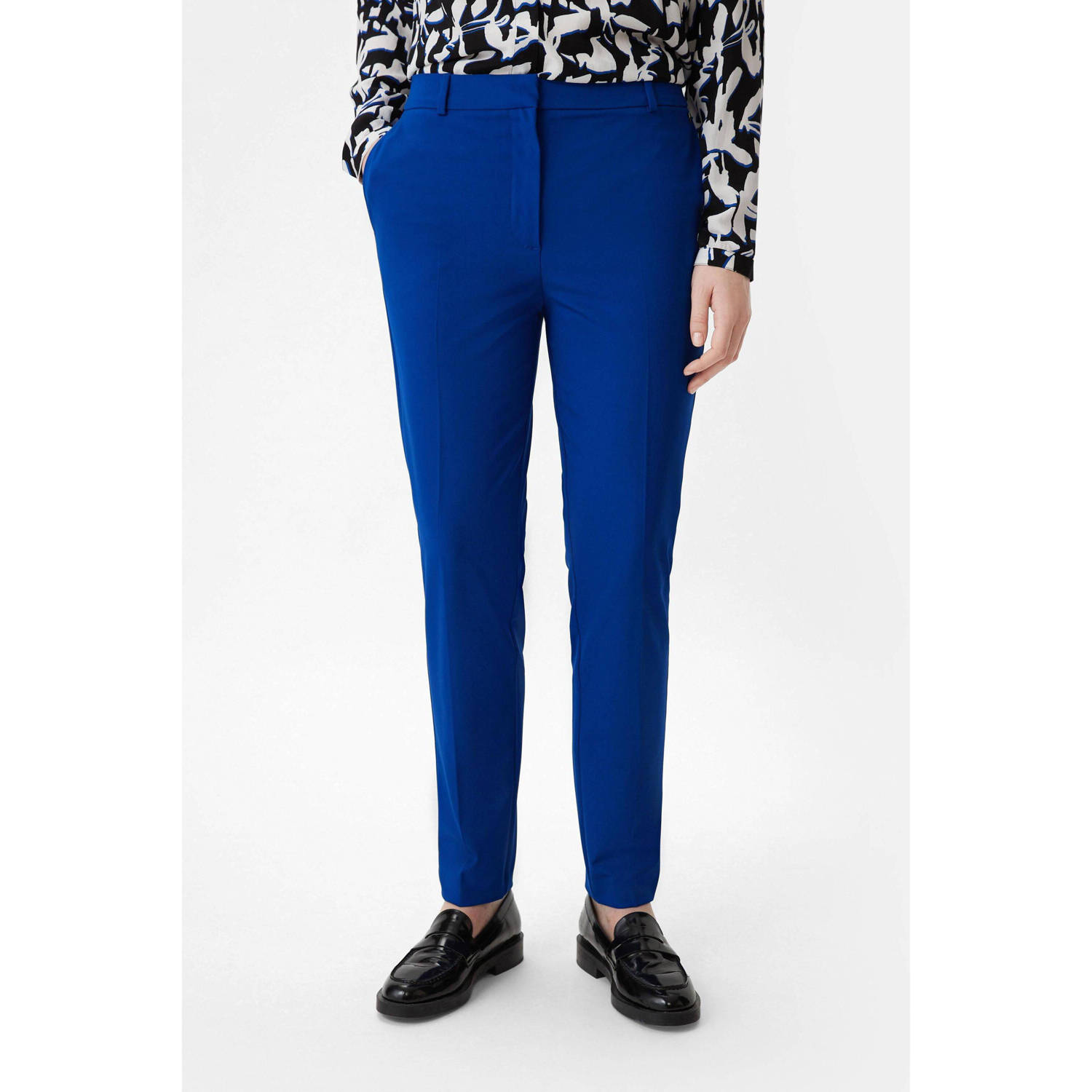 Comma Twill Cigarette Broek Blue Dames