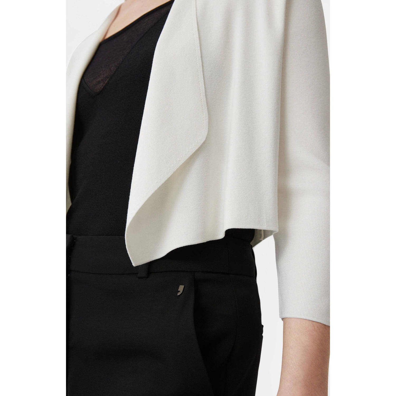 comma fijngebreid vest ecru