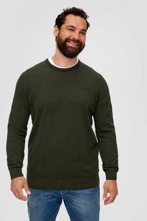 trui Plus Size met logo donkergroen