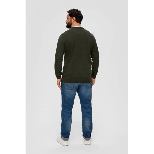 s.Oliver Big Size trui Plus Size met logo donkergroen afbeelding