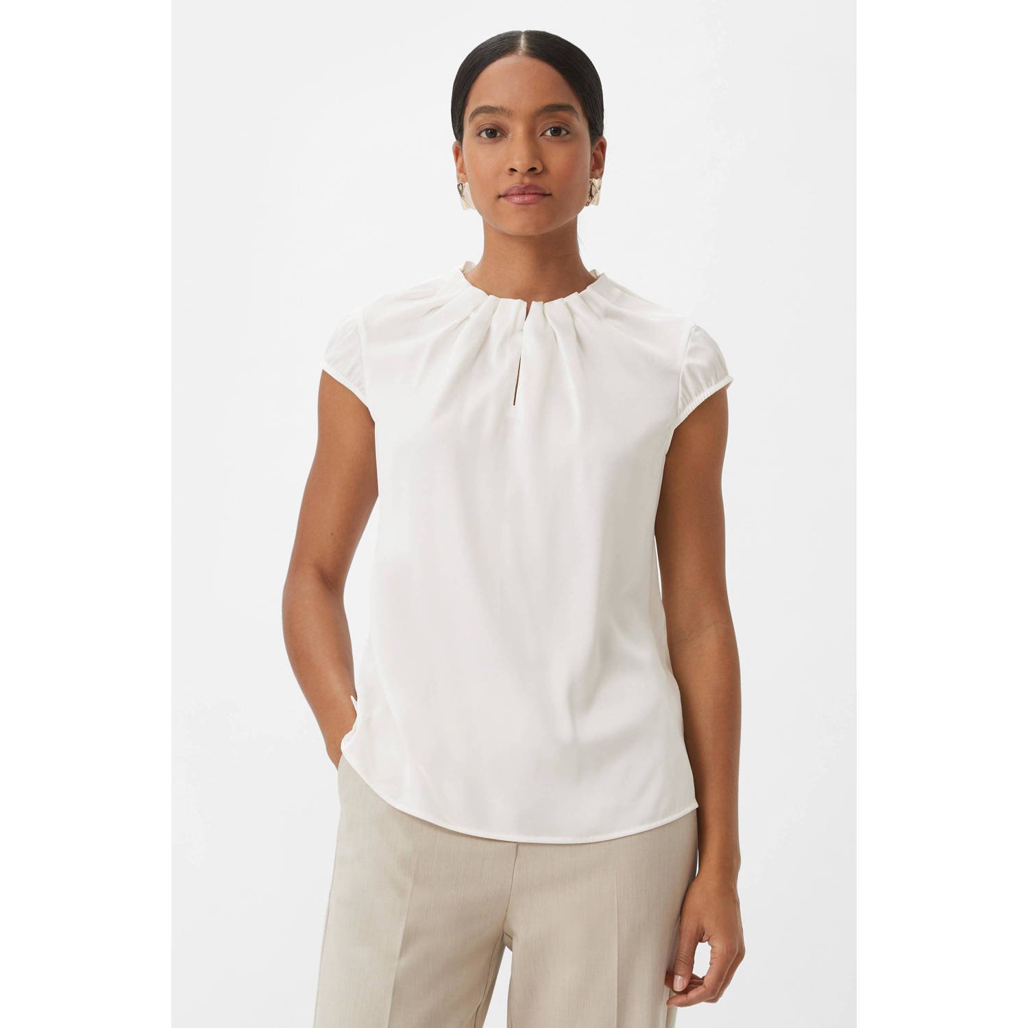 Comma Blouseshirt met platte plooien