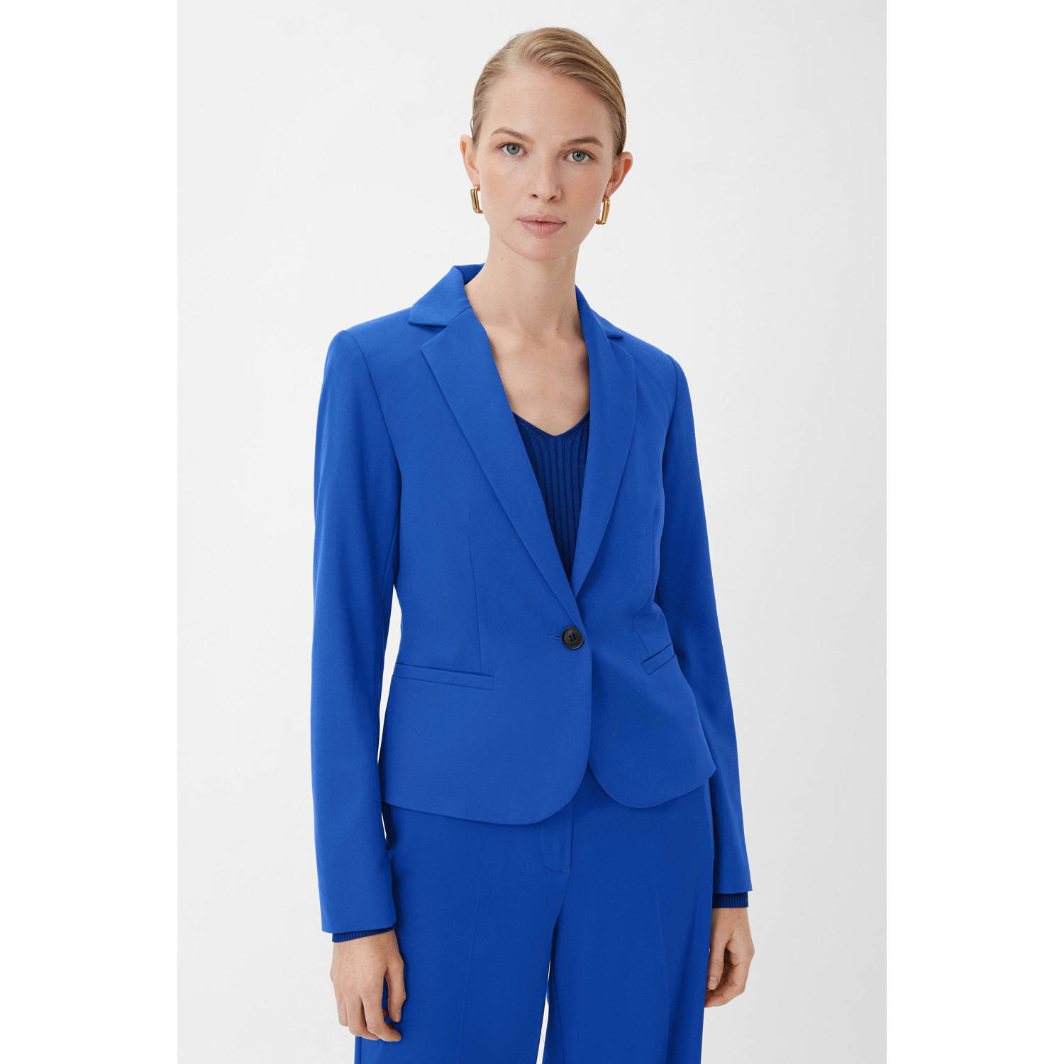 Comma Korte blazer met 1-knoopsluiting