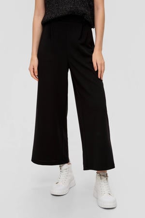 cropped wide leg pantalon zwart