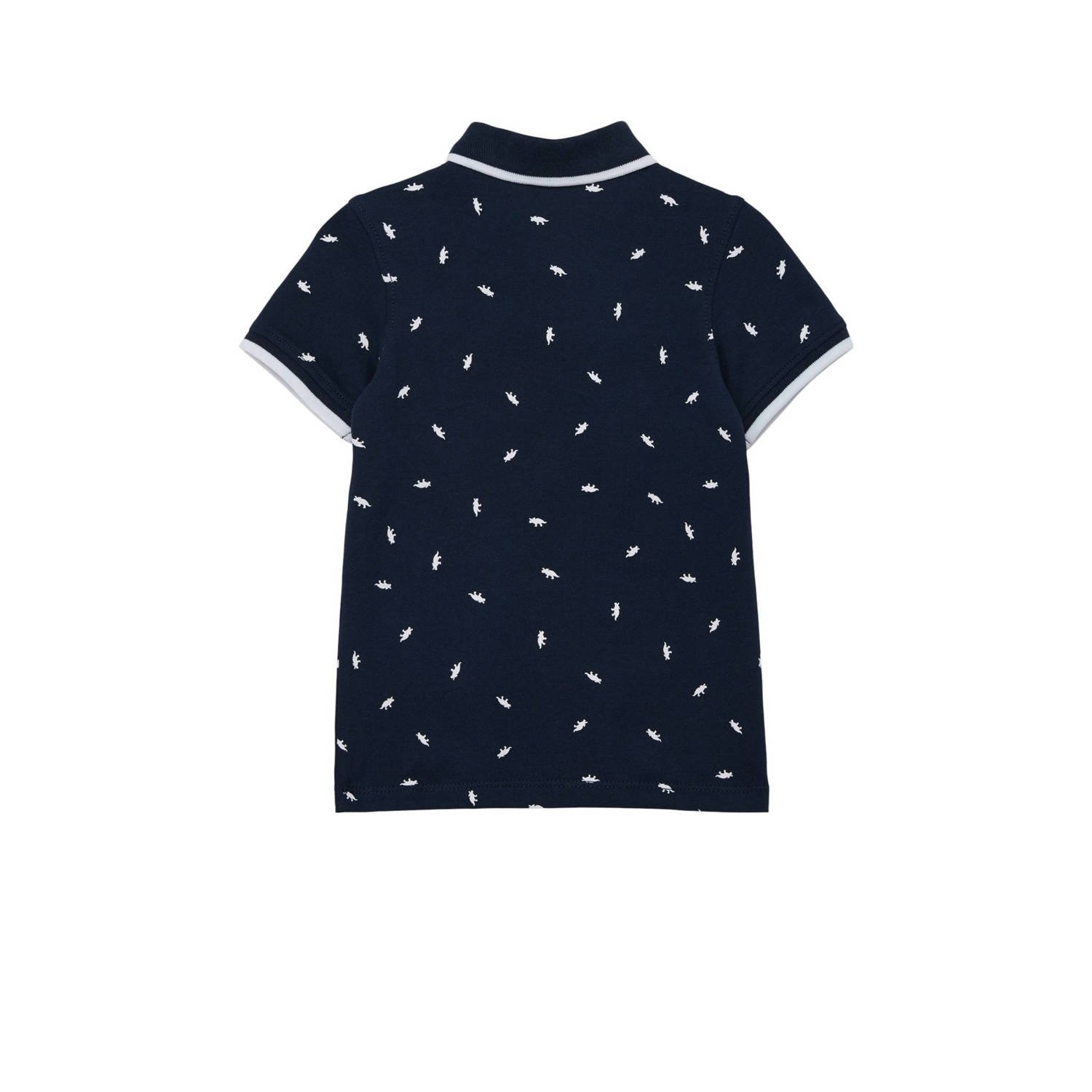 s.Oliver polo met all over print donkerblauw wit