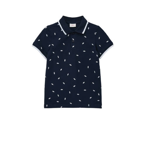 s.Oliver polo met all over print donkerblauw/wit