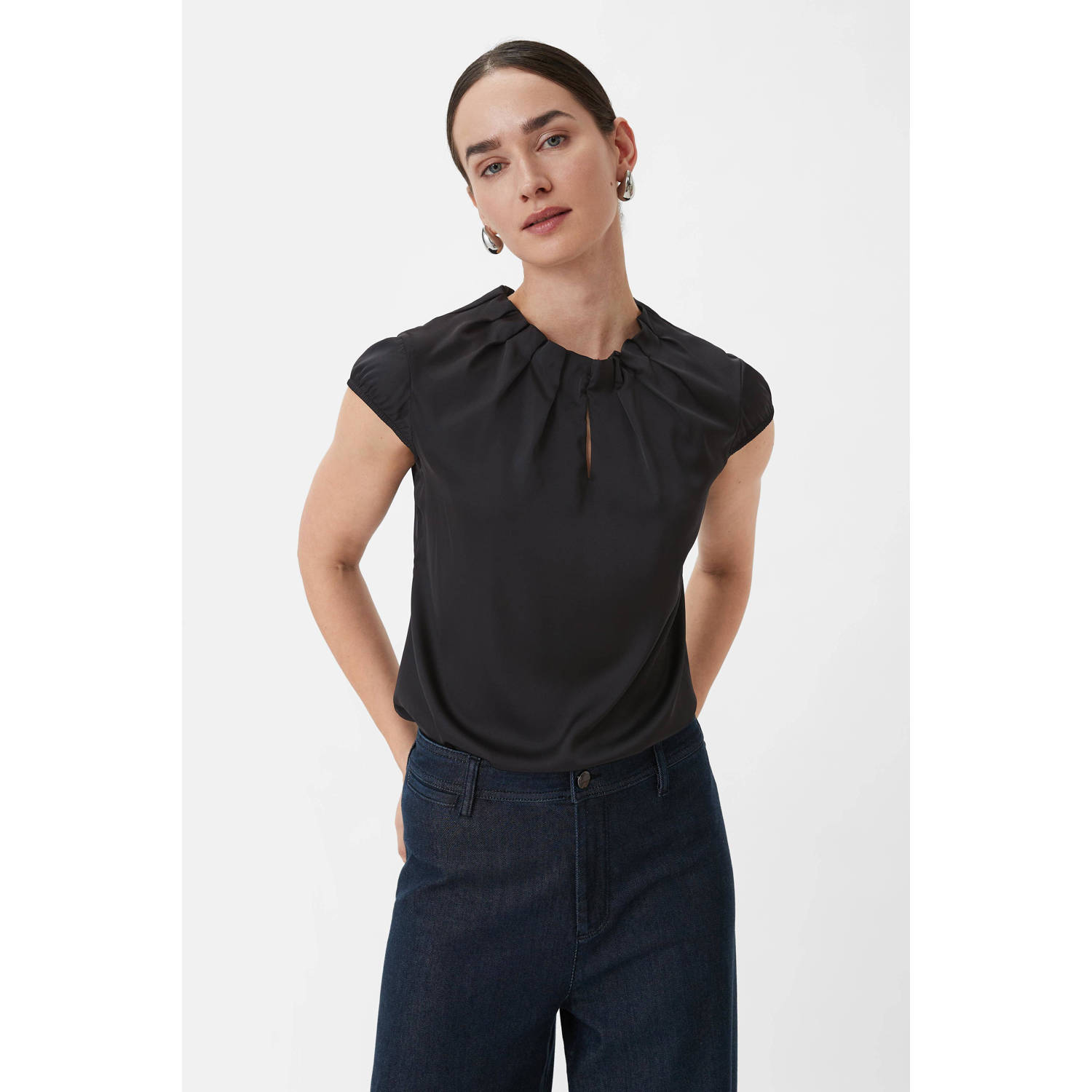 Comma Blouseshirt met platte plooien
