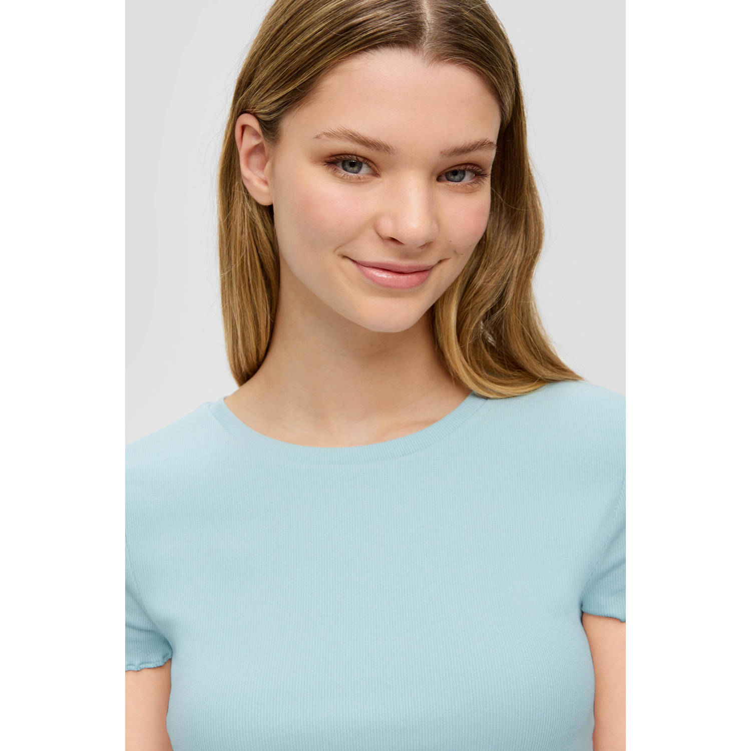 Q S by s.Oliver ribgebreid T-shirt turquoise