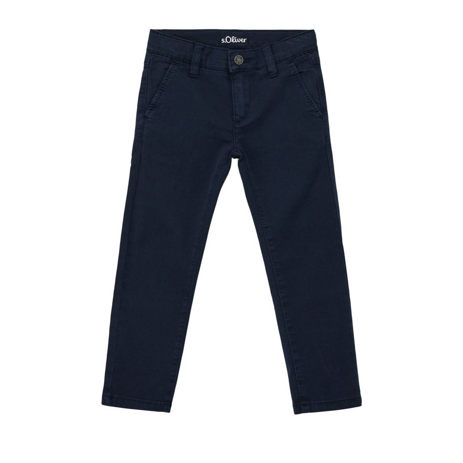 S.Oliver slim fit broek donkerblauw Jongens Katoen Effen 110