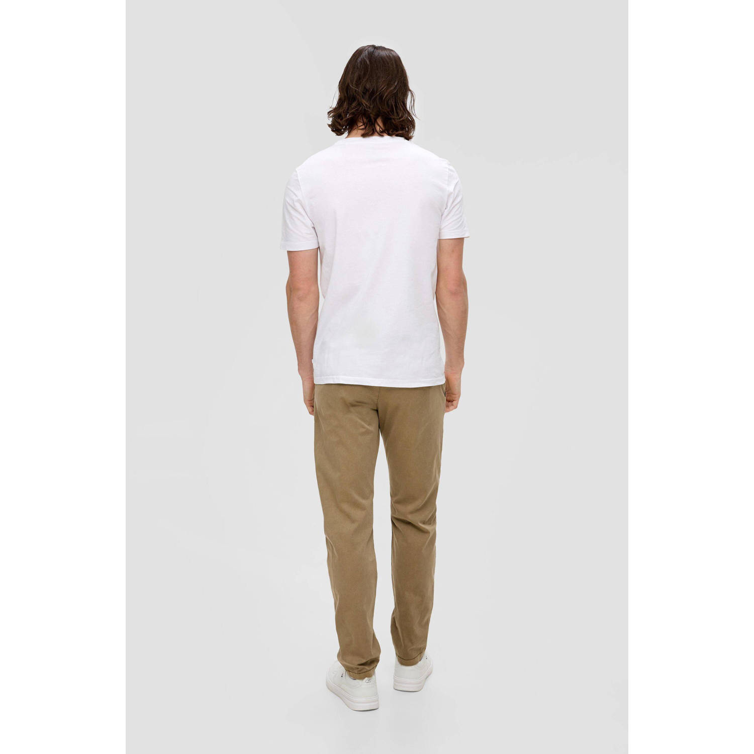 Q S by s.Oliver slim fit chino lichtbruin