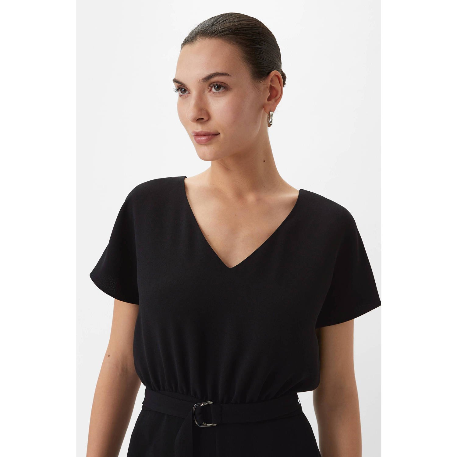 Comma Overall met geïntegreerde riem Black Dames