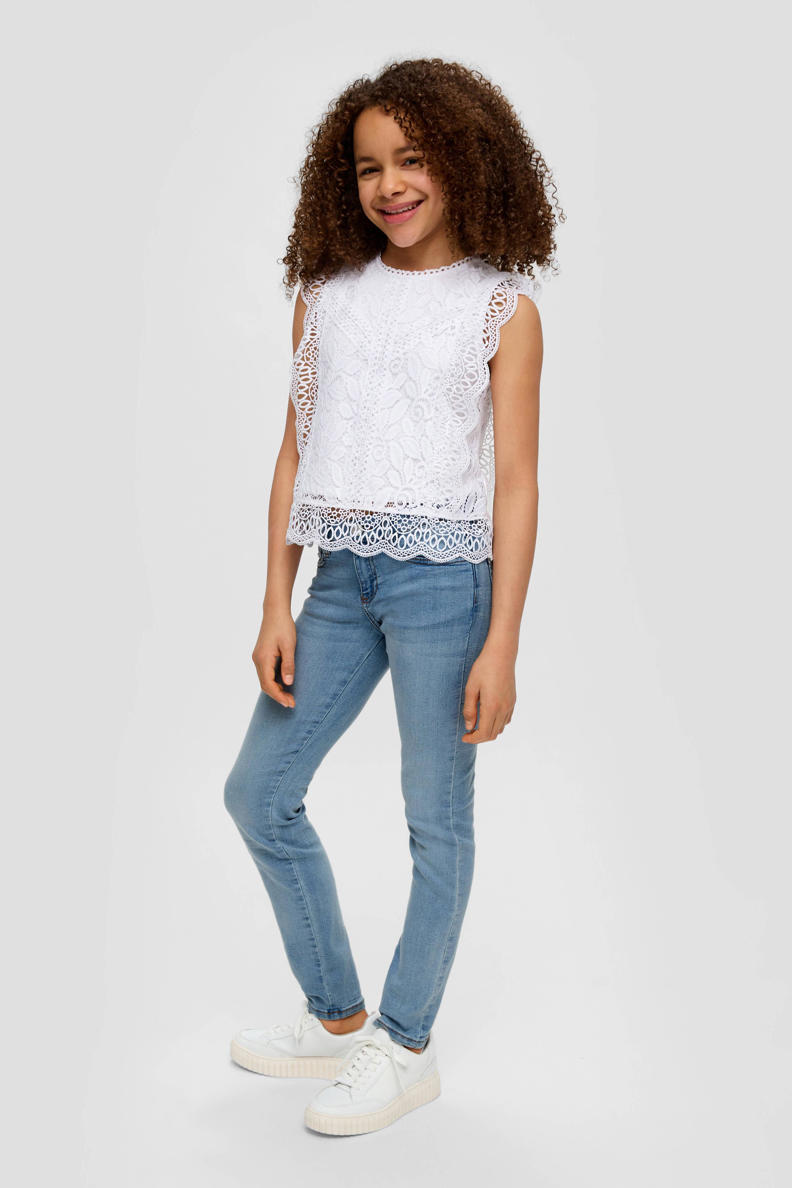 Jeans dalla vestibilità ampia per bambini Denim di cotone blu navy