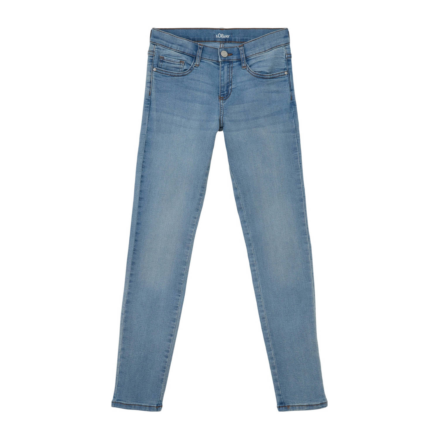 S.Oliver regular fit jeans light blue denim Blauw Meisjes Stretchdenim 134