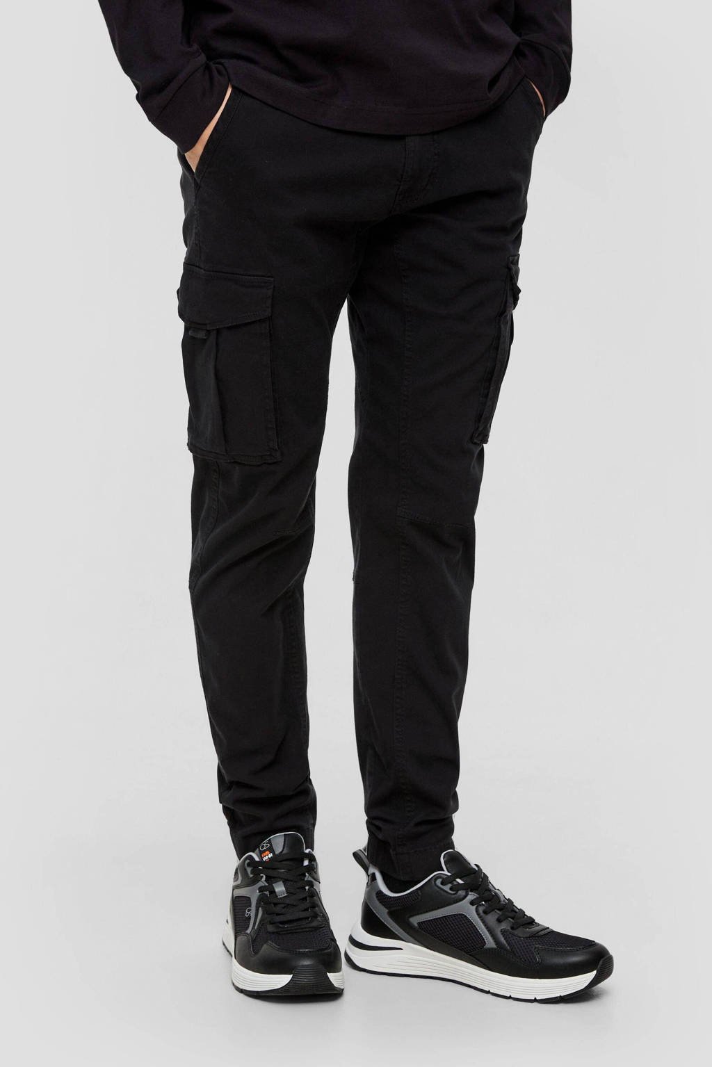 Slim Fit Cargo broek, Zwart