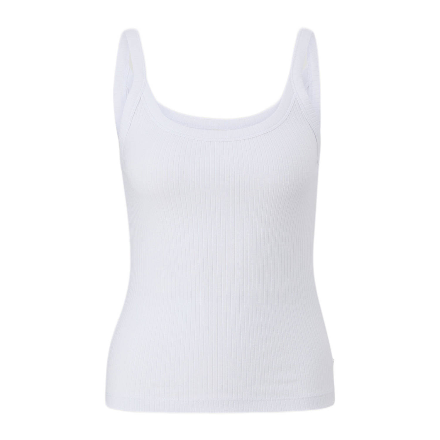 Q S by s.Oliver ribgebreide singlet wit