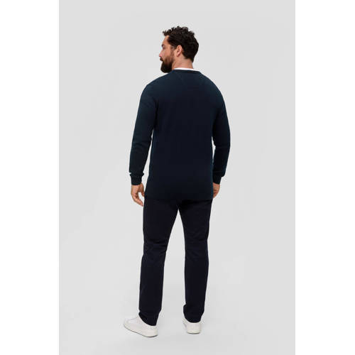 s.Oliver Big Size trui Plus Size met logo donkerblauw afbeelding